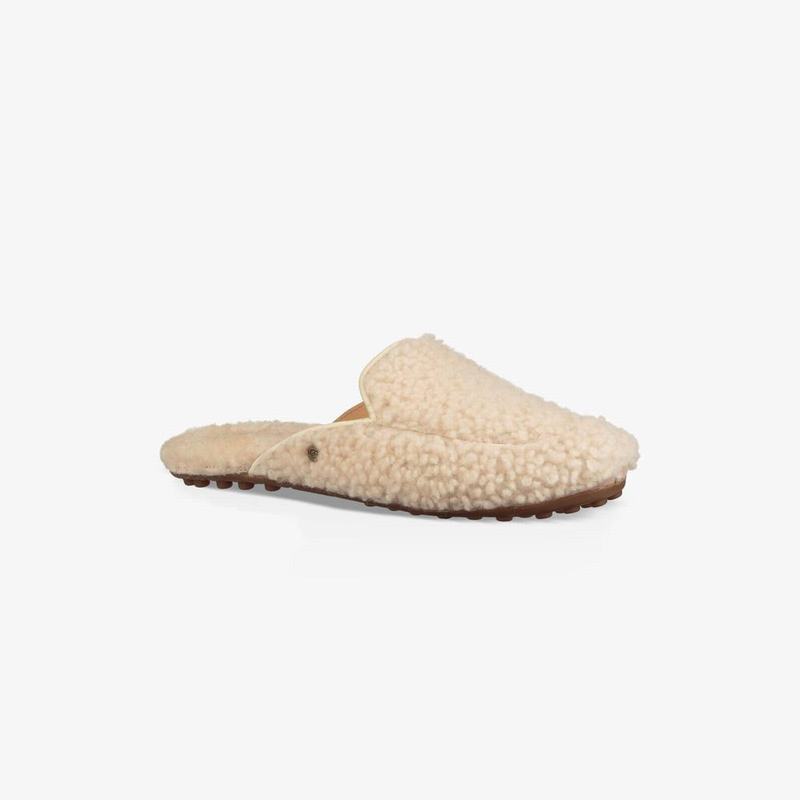 Loafers UGG Lane Fluff Slip-On Femme Beige Soldes 483GDVYA